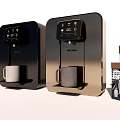 Modern Coffee Machines as Daily Use Appliances with Digital Display and Various Colors