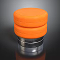 Orange Cylindrical Furniture Pads With Soft Surface And Metal Base Stacked Design
