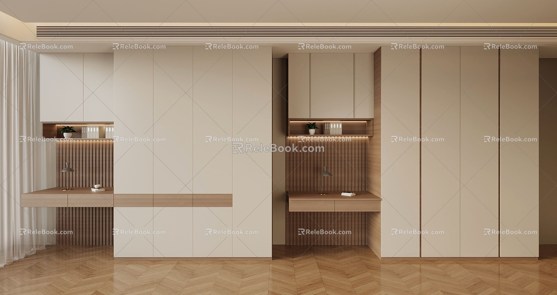 02 modern minimalist wardrobe wardrobe 3d model