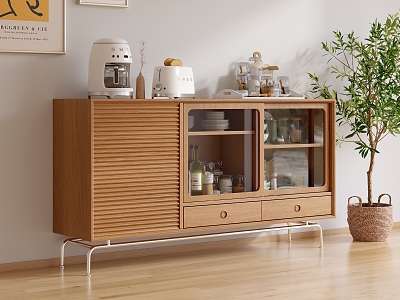 Nordic Sideboard Solid Wood Sideboard model