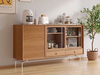 Nordic Sideboard Solid Wood Sideboard 3d model