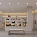 Elegant Modern Clothing Store Interior With Display Shelves Clothes Shoes And Bench