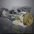 Detailed Aero Engine 3D Model With Internal Turbine Blades And Components