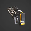 Detailed Sci-Fi Weapon Design With Mechanical Structure And Orange Accents 3d model
