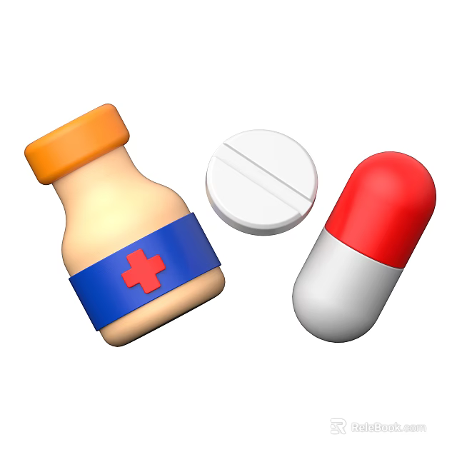 Essential Medical Devices Medicine Bottle Pill and Capsule for Healthcare Use 3d model 