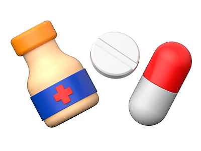 Essential Medical Devices Medicine Bottle Pill and Capsule for Healthcare Use 3d model