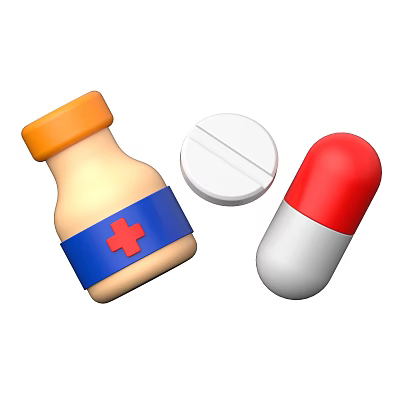 Essential Medical Devices Medicine Bottle Pill and Capsule for Healthcare Use 3d model