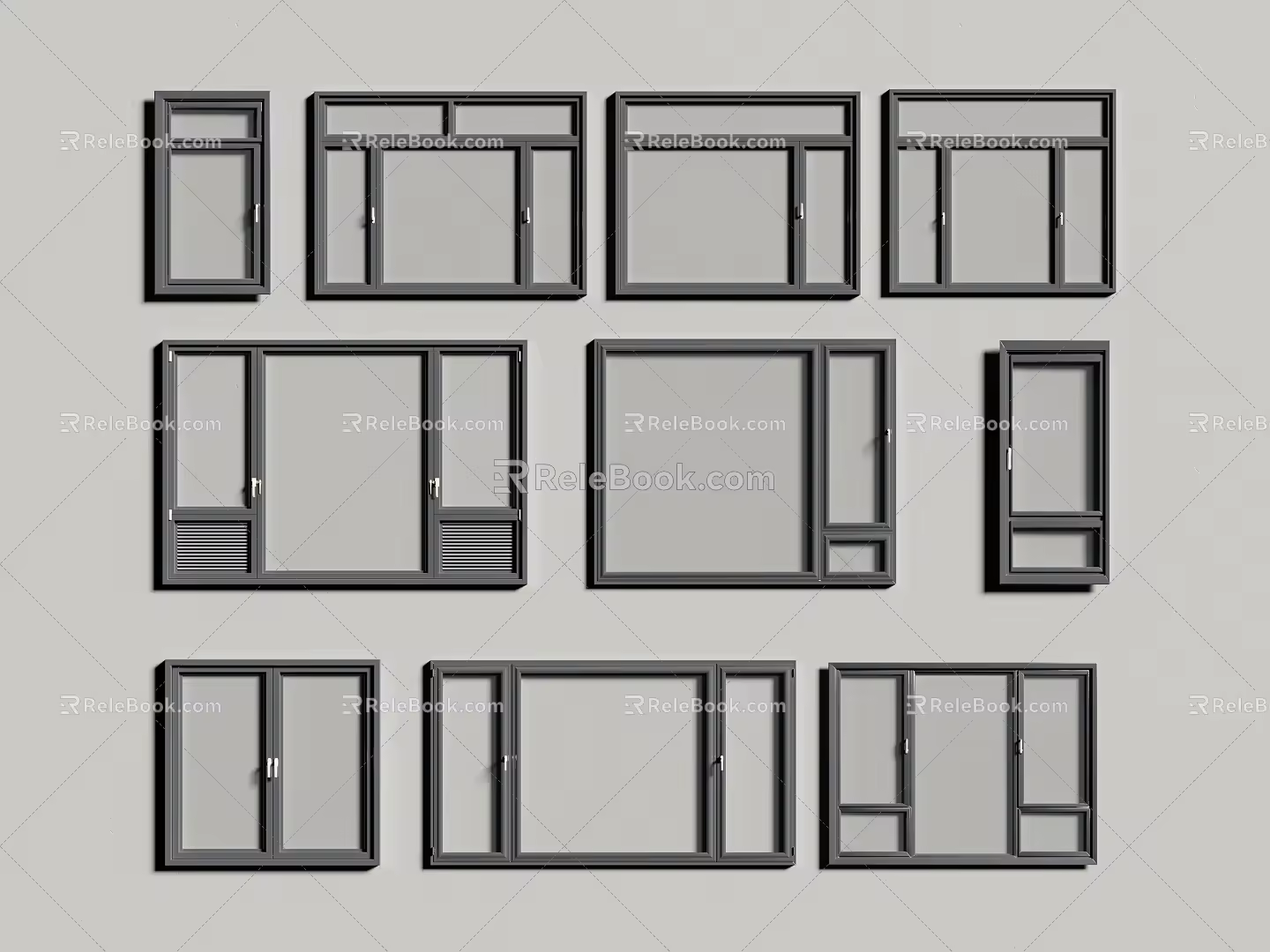modern window broken bridge window casement window floor-to-ceiling window aluminum alloy window 3d model