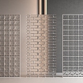 Modern glass brick partition 3d model