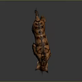 Realistic Saber Toothed Tiger 3D Model With Brown Striped Fur Long Mane And Sharp Fangs