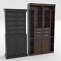 Dark Colored Storage Cabinet Racks With Multiple Drawers Diamond Pattern Doors And Shelves