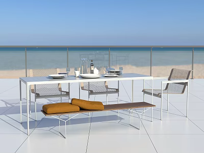 Modern Outdoor Tables and Chairs Outdoor Dining Table 3d model