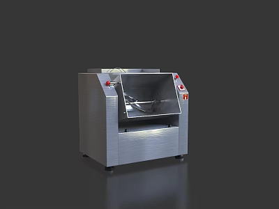Stainless Steel Kitchen Appliance with Transparent Window and Red Control Buttons Modern Design 3d model