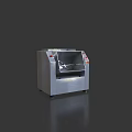 Stainless Steel Kitchen Appliance with Transparent Window and Red Control Buttons Modern Design