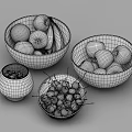 Fresh Assorted Fruits Including Apples Oranges Bananas And Cherries In Glass Bowls