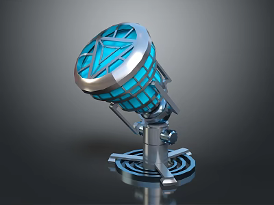 Industrial Equipment Featuring Blue Illuminated Components Metallic Structure And Base Design 3d model