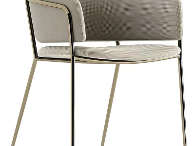 Modern Leisure Chair With Soft Upholstered Fabric And Elegant Metal Frame Design 3d model