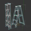Old Metal Staircase With Chipped Paint Yellow Blue Spots And A Frame Design