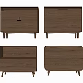 Wooden Bedside Tables With Various Drawer Designs And Modern Functional Styles 3d model
