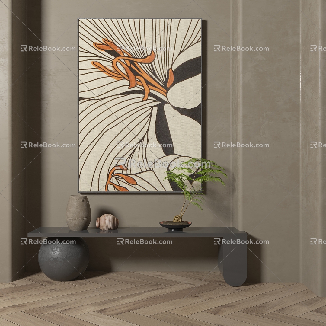 New Chinese Decorative Painting Abstract Decorative Painting 3d model