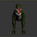 Green Tyrannosaurus Rex Dinosaur 3D Model With Realistic Details And Standing Pose 3d model
