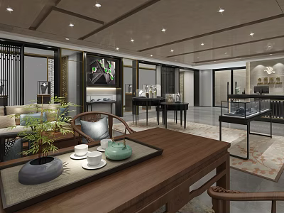 New Chinese Jewelry Store Senior Private Jewelry Store Club 3d model
