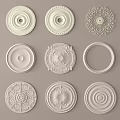 Intricately Carved Ceiling Medallions With Various Decorative Patterns For Interior Decoration