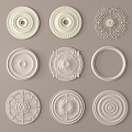 European-style carved corner flower lamp panel 3d model