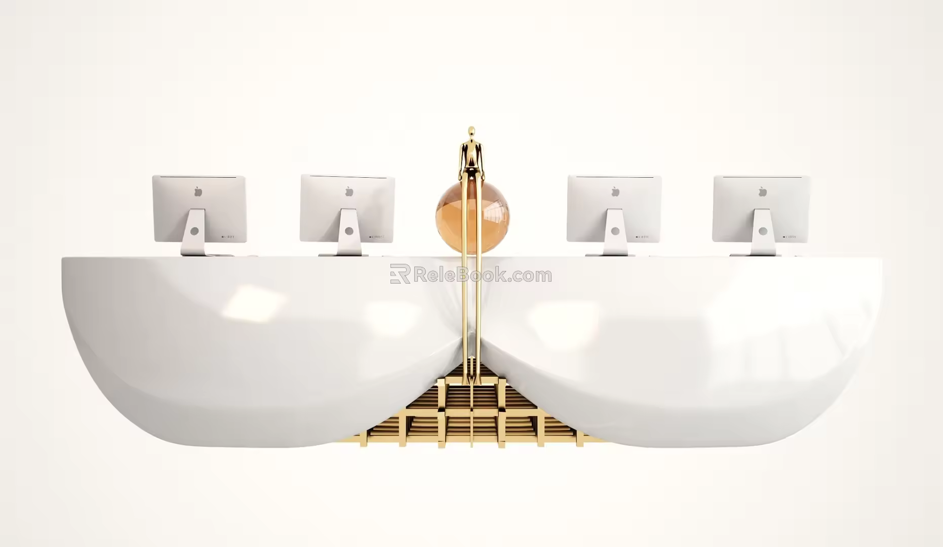 Modern reception desk 3d model