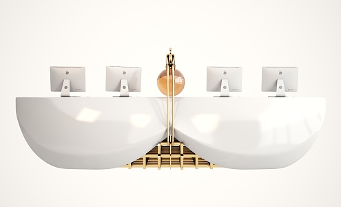 Modern reception desk 3d model