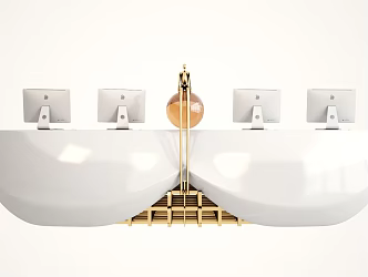 Modern reception desk 3d model