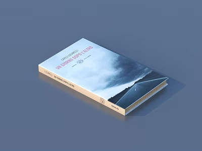 Book With Scenic Cover Lying Flat On Gray Background Featuring Natural Landscape 3d model