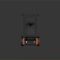 Modern Black and Orange Industrial Equipment Forklift with Cabin and Forks for Material Handling