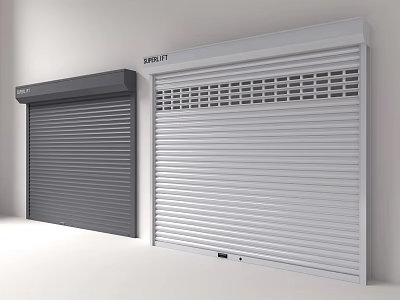 SHINUOT Gray And White Roller Shutter Doors With Distinctive Designs 3d model