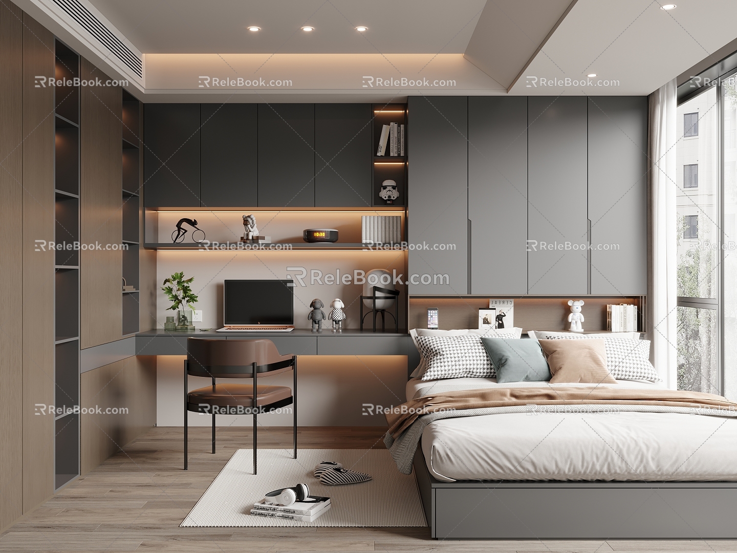 Modern Italian Home Tatami Bedroom 3d model