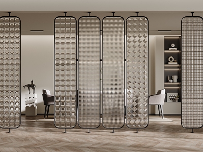 Modern partition glass partition 3d model