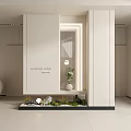 Modern cream partition glass partition porch partition wall porch entry 3d model