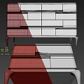 Modern White Chest of Drawers With Golden Handles Black Legs and Trim
