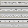 Various Decorative Gypsum Cornice Molding Designs With Intricate Patterns For Interior 3d model