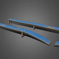Distressed Blue Wooden Outdoor Bench With Weathered Finish And Rustic Design