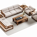 New Chinese Sofa Coffee Table 3d model