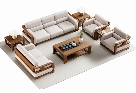 New Chinese Sofa Coffee Table 3d model