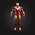 Detailed Iron Man Superhero Figure in Red and Gold Armor Standing Pose