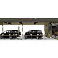 Hongqi Car Exhibition Pavilion With Two Black Vehicles And Brand Signage