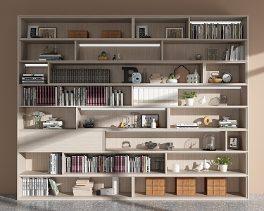 Modern Bookcase Minimalist Bookshelf 3d model