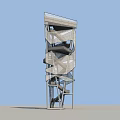 Unique Modern Geometric Tower With Layered Structural Design And Glass Panels