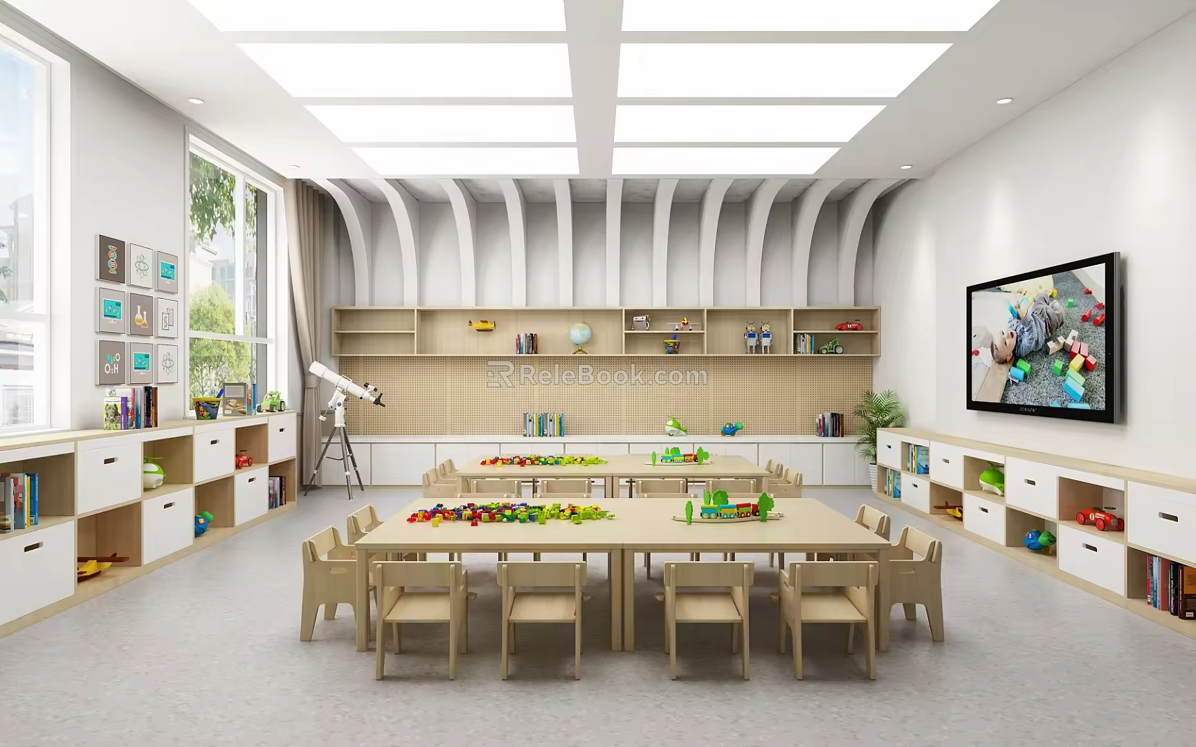 Modern Kindergarten Function Classroom 3d model