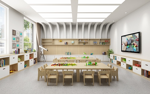 Modern Kindergarten Function Classroom 3d model