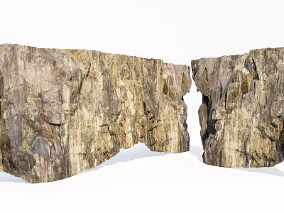 Stone Wood Decorative Structure Featuring Split Design And Natural Textured Surface 3d model