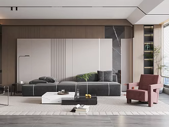 Modern Italian Living Room Sofa Combination 3d model